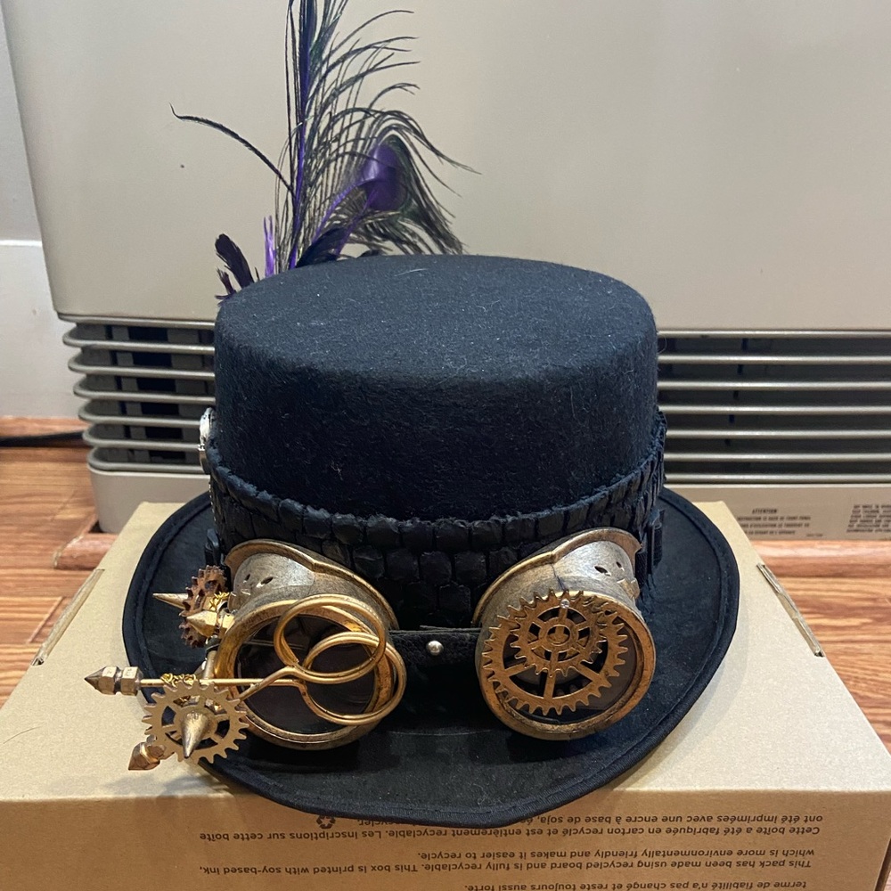 Handmade Steampunk Hat, Pistol & Holster